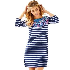 Lilly Pulitzer Bay Dress in Island Medallion Stripe Print New XS